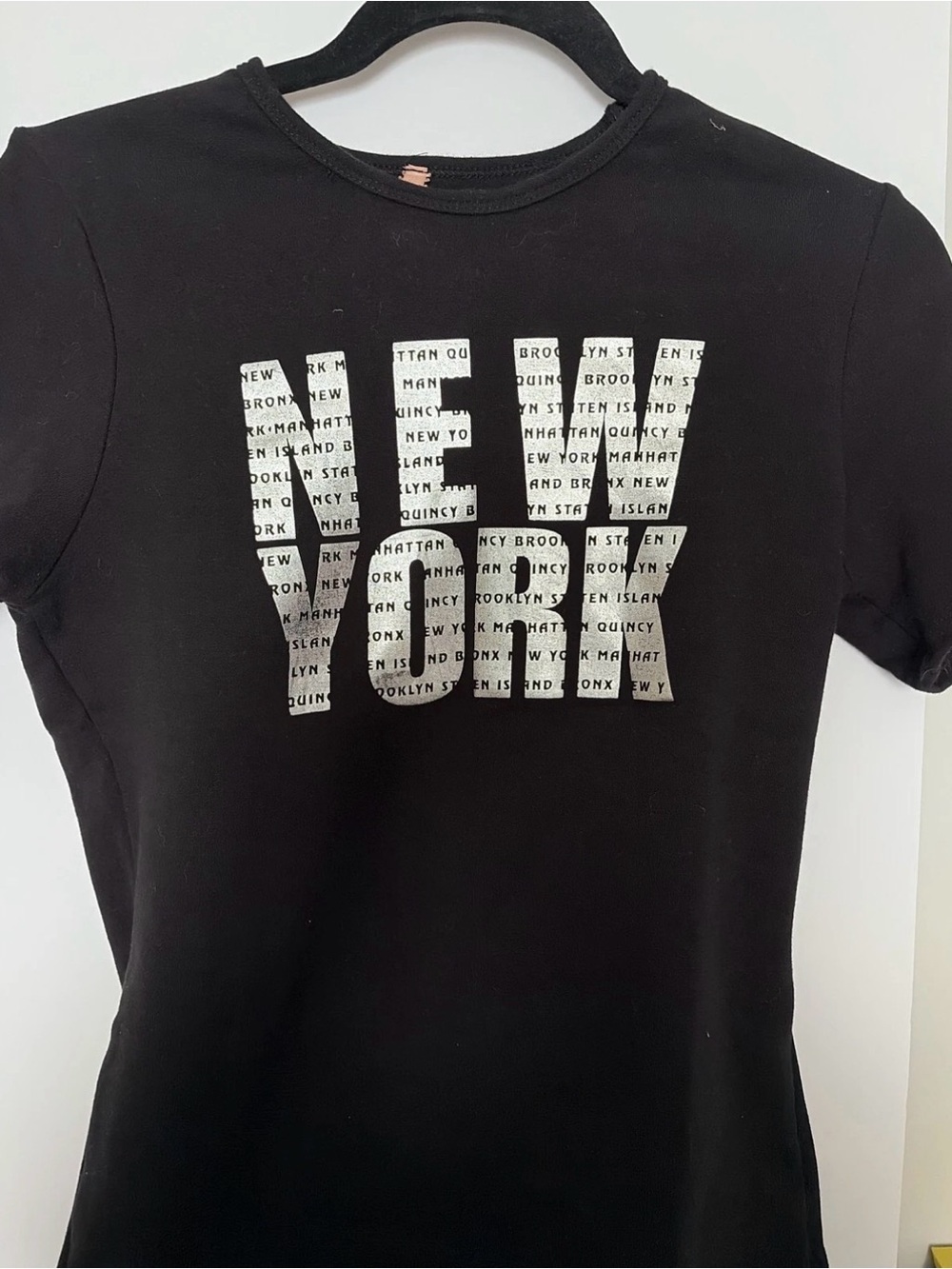 Black 'NEW YORK' Graphic Short Sleeve Tee